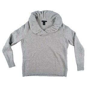 Elena Solano Lambswool Angora Sweater 2X Pullover Elaborate Neckline Long Sleeve